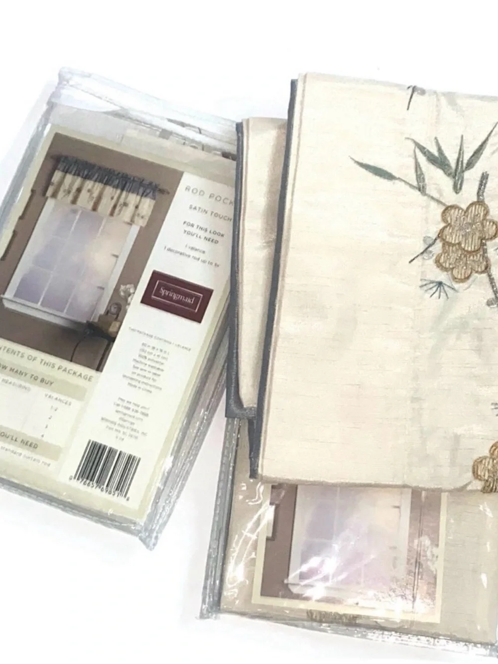 4 Included - Vintage Springmaid Rod Pocket Tailored Valance Satin Touch -